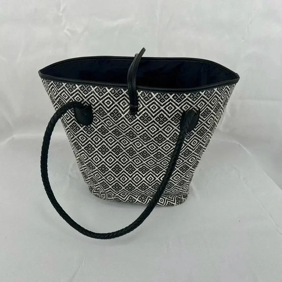 Neiman Marcus woven boho beach tote bag - Picture 2 of 5